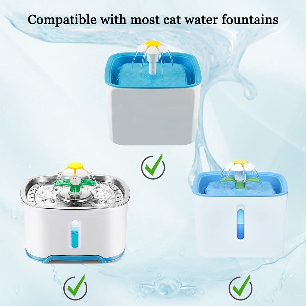YUESUO Filtros de fuente de agua para gato, paquete de 12 filtros de triple filtro de filtro de fuente para gatos cuadrados