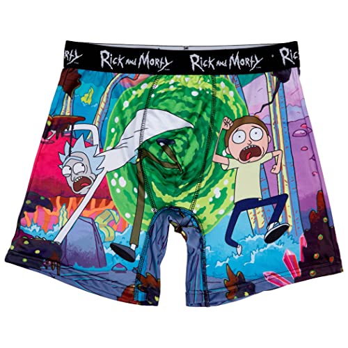 Rick and Morty Chased Out Of Portal Boxer Briefs (as1, alpha, one_size, regular, regular, Large (36-38))3