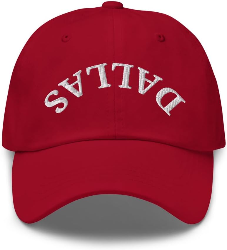Upside Down Dallas Cap - Inverted Dallas Embroidered Dad Hat