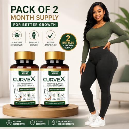 Image of Velna curvex ayurvedic herbal capsules for hips growth (Pack Of 2)