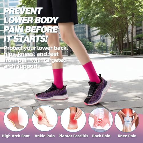 Women's Orthopedic Road Running Shoes: Comfortable Arch Supports Plantar Fasciitis Orthotic Athletic Sneakers, Casual Flat Feet High Arch Tennis Sport Walking Shoes for Foot Heel and Pain Relief4