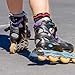 Arrowbash 4 Pack Non Marking Brake Pads for Inline Skates, Grey Scratch Free Heel Stoppers for Indoor/Rental Use