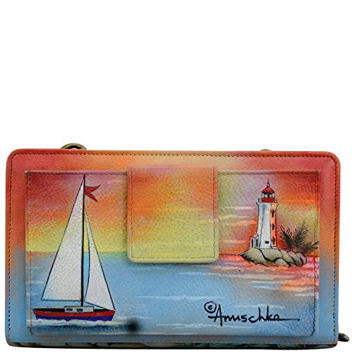 Image of Anuschka Women's Hand-Painted Genuine Leather RFID Blocking Organiser Wallet - Guiding Light