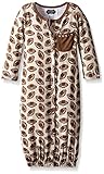 Mud Pie Baby Boy Convertible Sleepwear Gown, Football, 3-6 Months