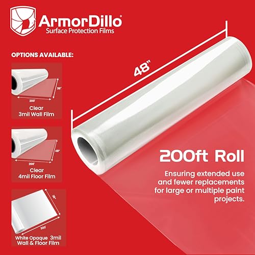 ArmorDillo Clear Full 4mil Película Protectora Adhesiva para Cabina de Pintura para Piso 48" x 200 pies miniatura 6