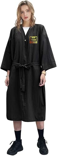 Bata de spa de diseño personalizado, bata de salón de belleza para mujer, uniforme protector de cliente kimono
