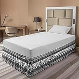 Ambesonne Aztec Bed Skirt, Tribal Geometric Bohemian Design of Mexican Kingdom Moon Feather and Triangles Thumb #1