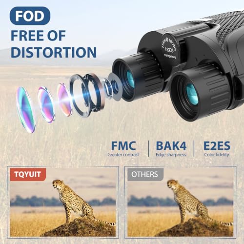 Image of Binoculars 15x25 for Adults,High Powered Easy Focus Binoculars with Low Light Vision for Bird Watching,Travel and Concerts,Sightseeing and Sport Games