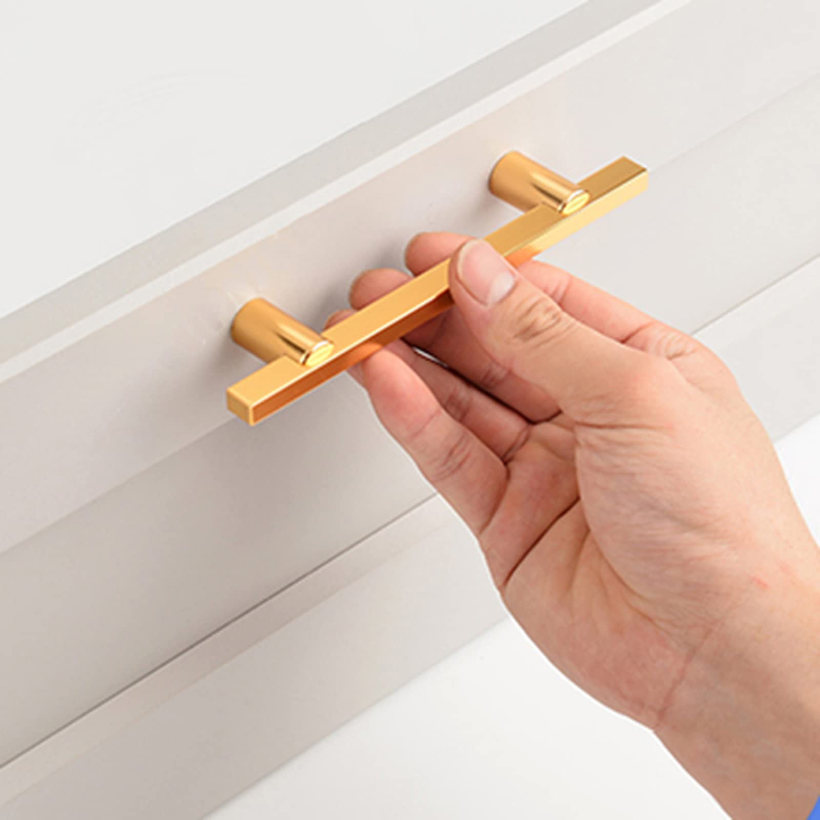 2 Pezzi Cassetto Maniglie & Pomelli,Manopola dell'Armadio da Cucina,Pomolo Solidi in Lega di Zinco,Golden Door Manopola,per Mobili Armadio,con Viti,Holedistance416mm