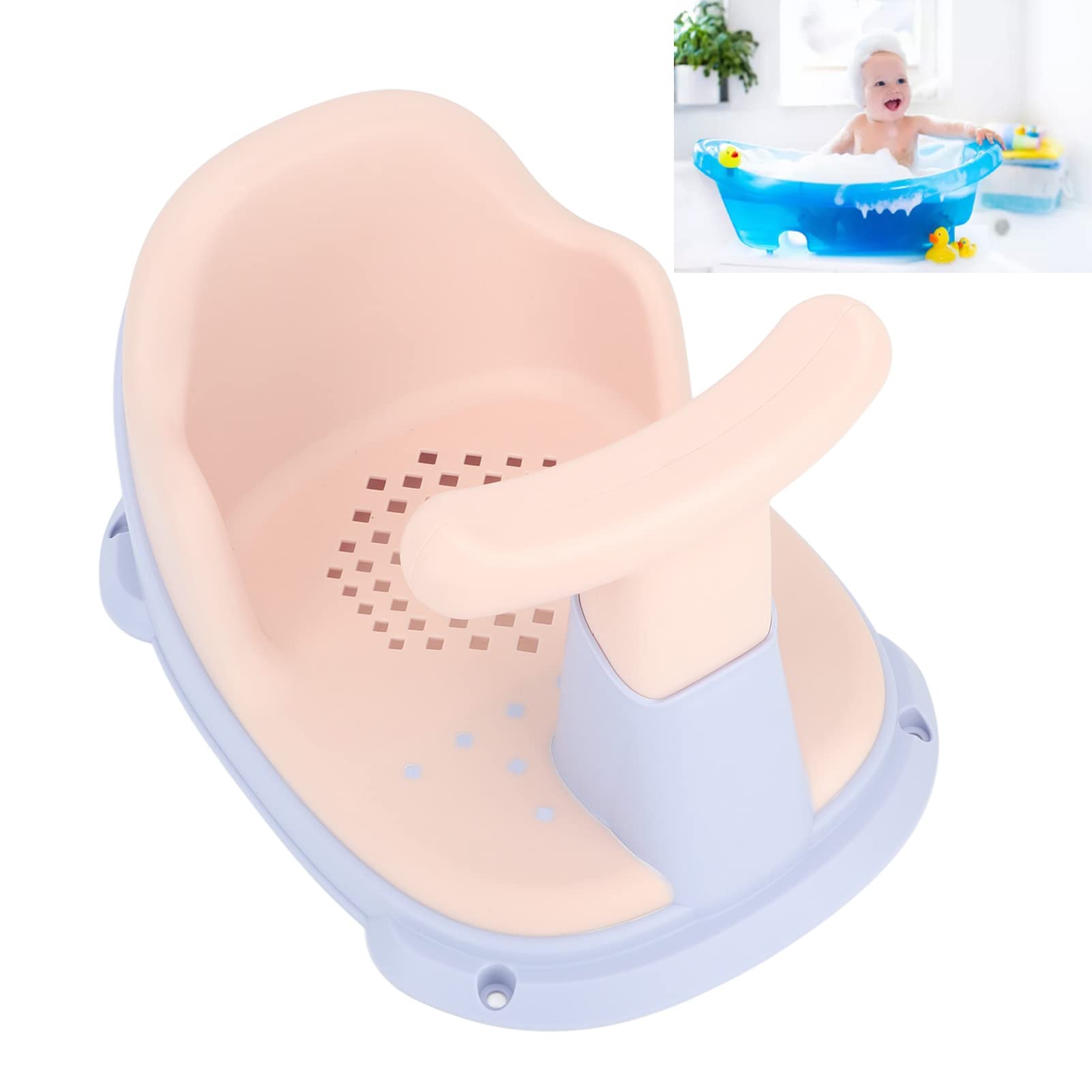 EMUKOEP Sedile da Bagno per Bambini, Ventose Sicure e Leggere per Neonati, Installazione Facile per Vasche Universali, Sedia da Bagno in Plastica per Neo Mamme (Viola)