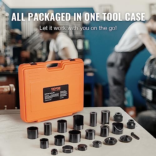 Image of VEVOR Ball Joint Press Kit, 23 pcsTool Kit, C-Press Ball Joint Removal and Install Tools, for Most 2WD and 4WD Cars, Including 2-9 /64 Inch,1-59 /64 Inch Ball Joint Sockets Compatible with Chrysle
