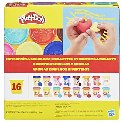 Play-Doh Sparkle and Scents Variety Pack of 16 Cans of Modeling Compound and 4 Tools, Arts and Crafts Toy for Kids 3 and Up, Non-Toxic - Image 12