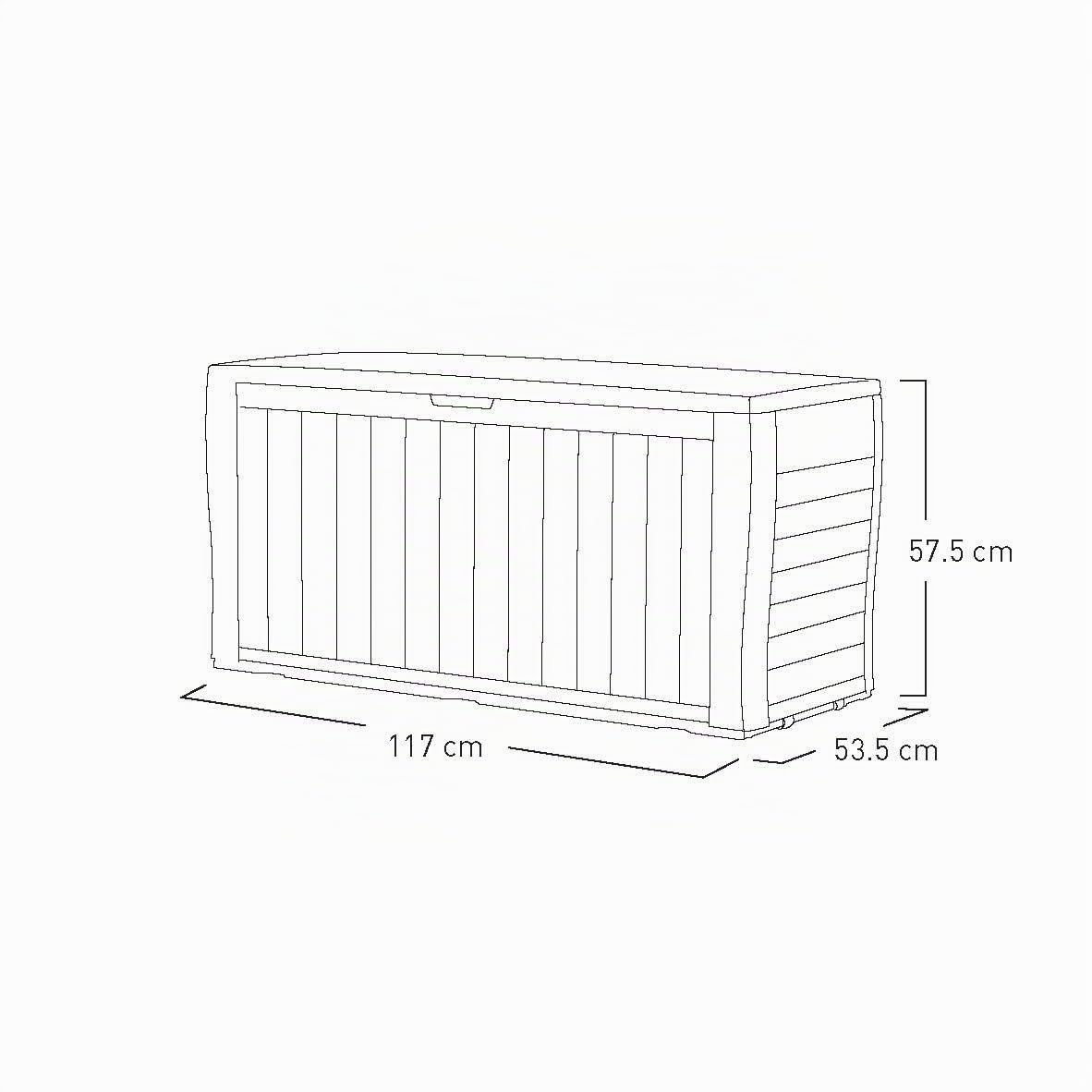 Keter Caja de almacenamiento de plástico para el jardín, Marrón, 270L