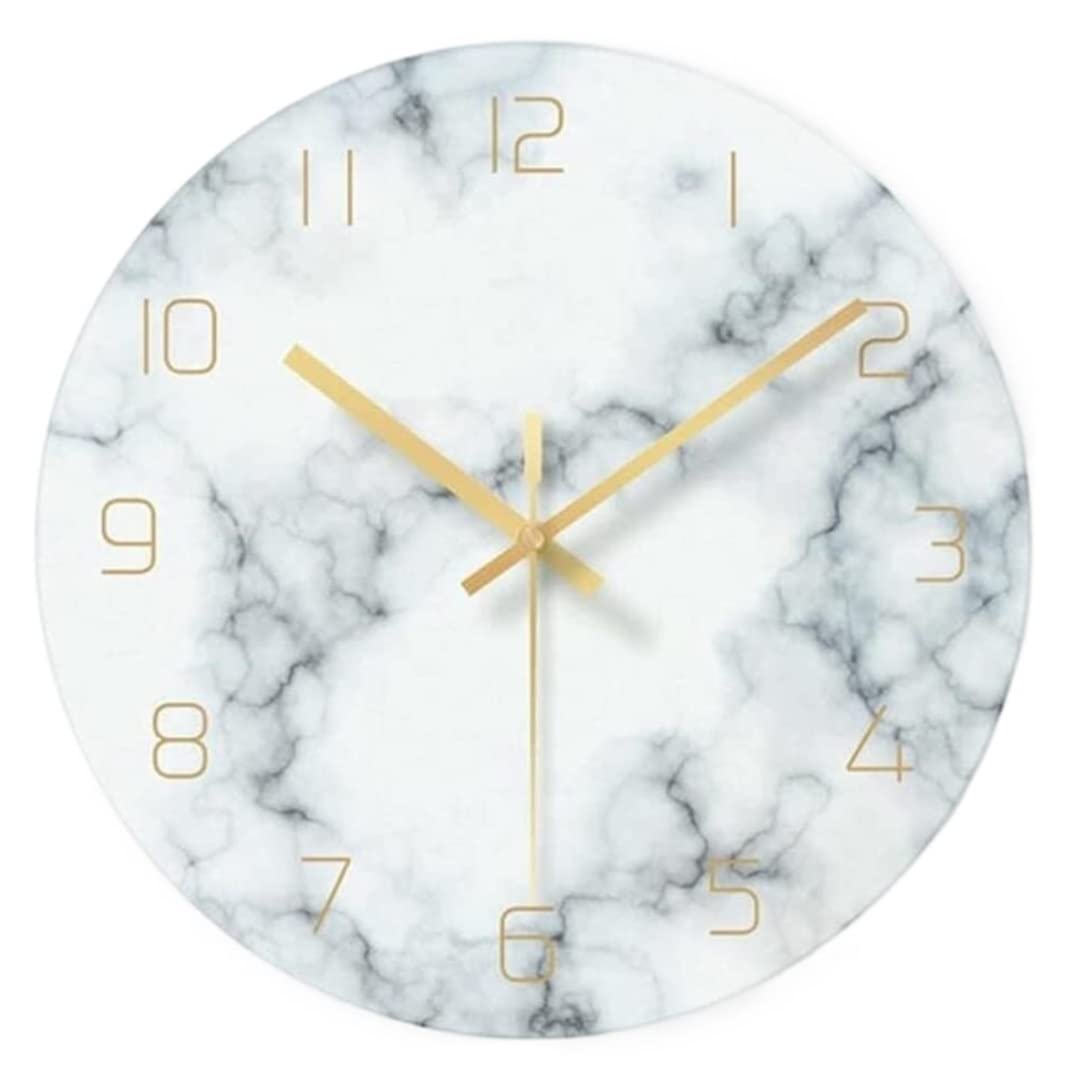 Horloge numérique moderne effet marbre pour art mural créatif