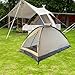 Aymzbd Two Person Camping Tent Foldable Canopy Protection Easy Setup Single Layer Sun Shelter for Beach Garden Outdoor Sports Family, Beige
