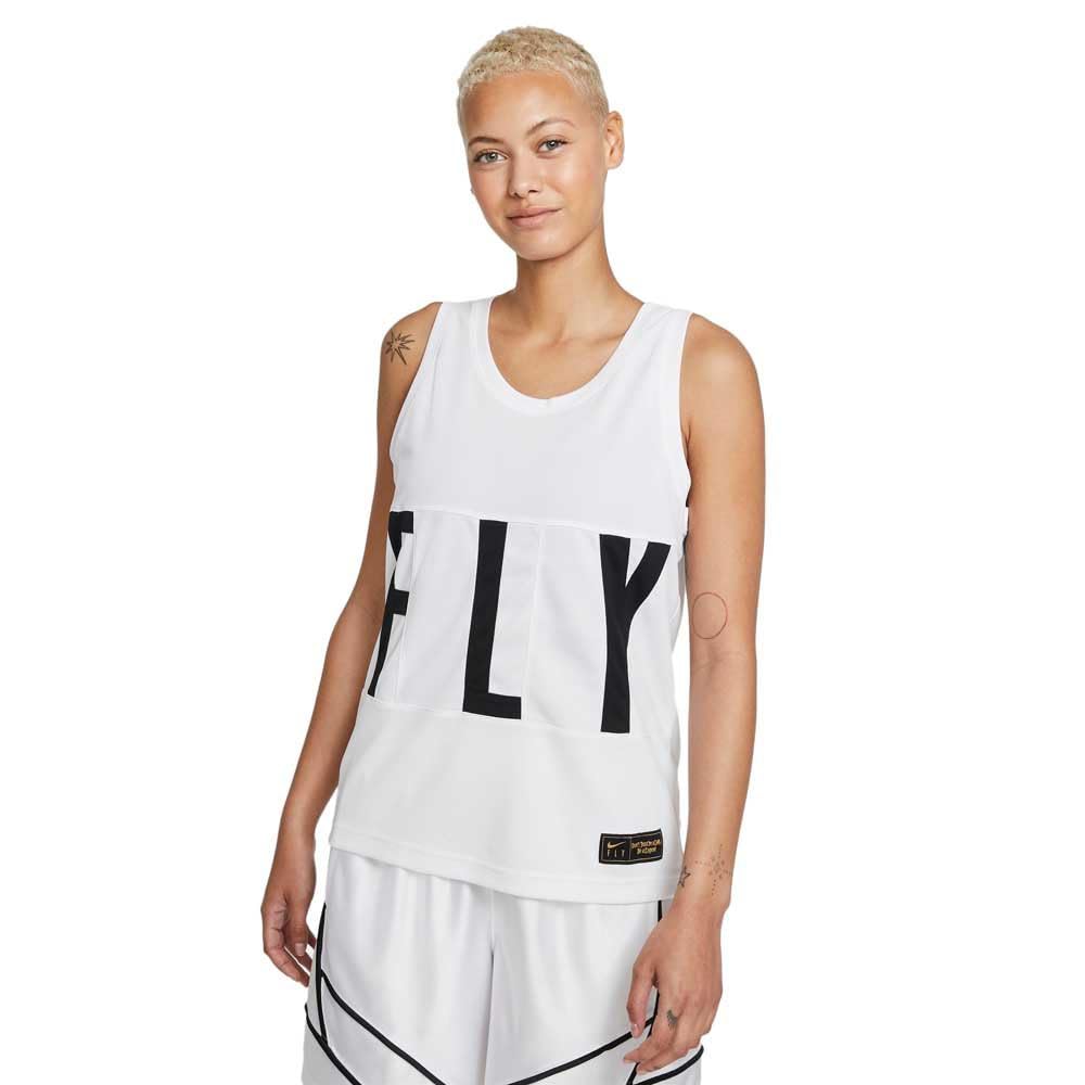 NIKE Canotta Basket Donna DF Swoosh Fly Jersey White Black Taglia L