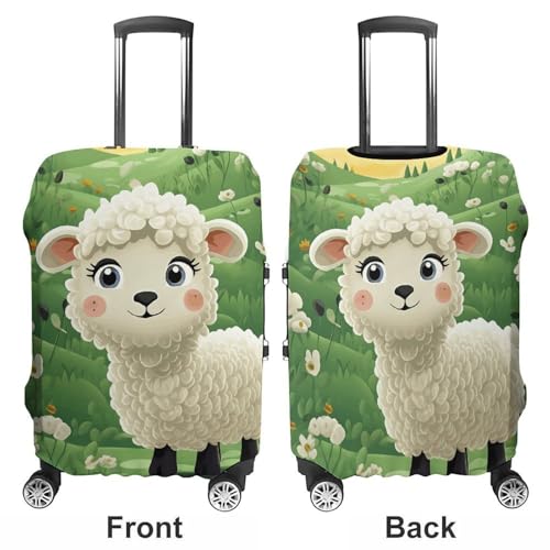 Cute Cartoon Sheep Luggage Cover, Washable Elastic Suitcase Cover Protector Fit 18-32 Inch Luggage3