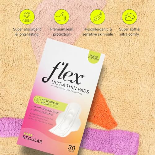 Image of Flex Ultra Thin Pads with Wings (6-Pack, 180 Pads Total)