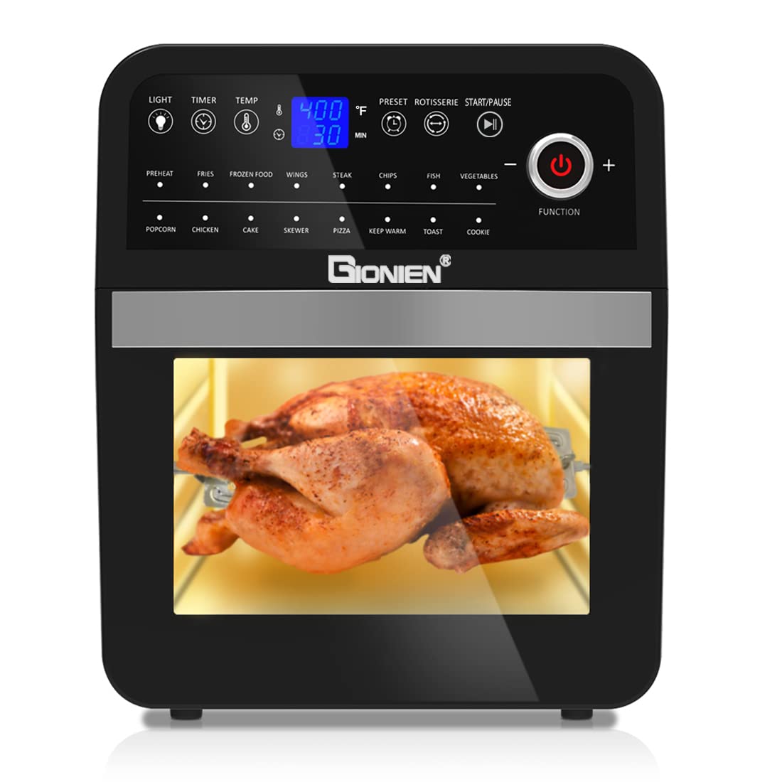Air Fryer XL 12.5 Quart GIONIEN Large Air Fryer Oven with 16 Preset Function Instant Pot Air Fryer,Knob & Touch Control,12.5 QT,1800W