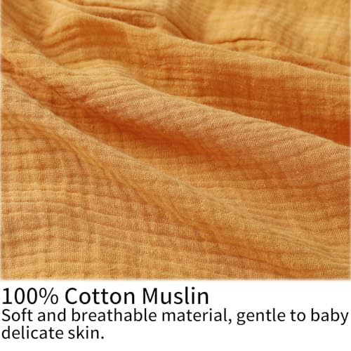 Image of Onacosht Muslin Nursing Pillow Cover Soft 100% Cotton Feeding Pillow Slipcover Fits Standard Infant Nursing Pillow for Baby Boy and Girl, Orange