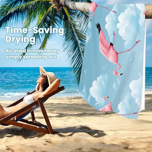 Serviette de plage absorbante et compacte en microfibre grand format 180x90 cm - 5