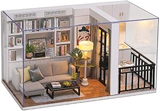 CUTEBEE Dollhouse Miniature with Furniture, DIY Wooden Dollhouse Kit Plus Dust Proof and Music Movement, 1:32 Scale Creative Room Idea (Vitality Life)