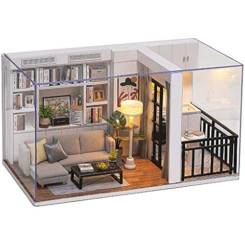 CUTEBEE Dollhouse Miniature with Furniture, DIY Wooden Dollhouse Kit Plus Dust Proof and Music Movement, 1:32 Scale Creative Room Idea (Vitality Life) Cover