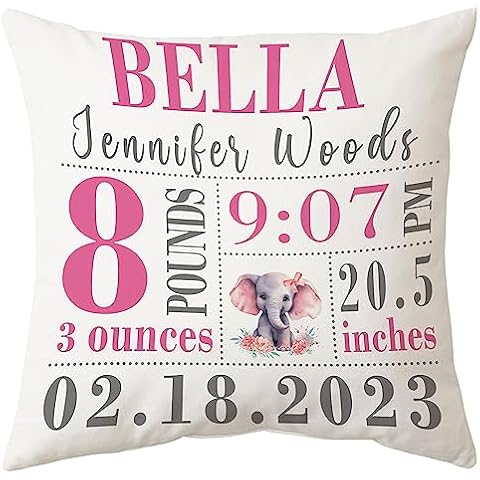 Hyturtle Personalized Birth Announcement Pillow Cover