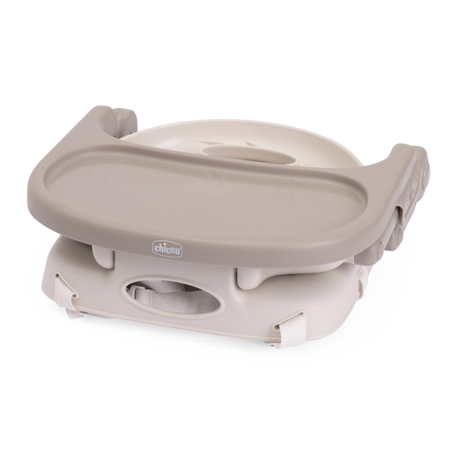 Chicco Pocket Snack Rialzo Sedia per Bambini 6 Mesi-3 Anni (15 kg), Seggiolino Pappa Alzasedia da Tavolo Portatile Seggiolone Da Viaggio Chiusura Compatta, Vassoio Rimovibile, Beige