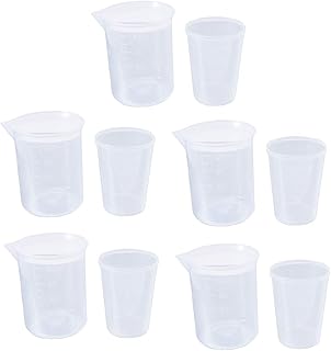 Healifty Silicone Measuring Cup 10pcs 100 Clear Cups Disposable Measuring Glass Drinking Glasses Glass Beaker Clear Drinking Glasses Specimen Cups White Thicken Measuring Cup