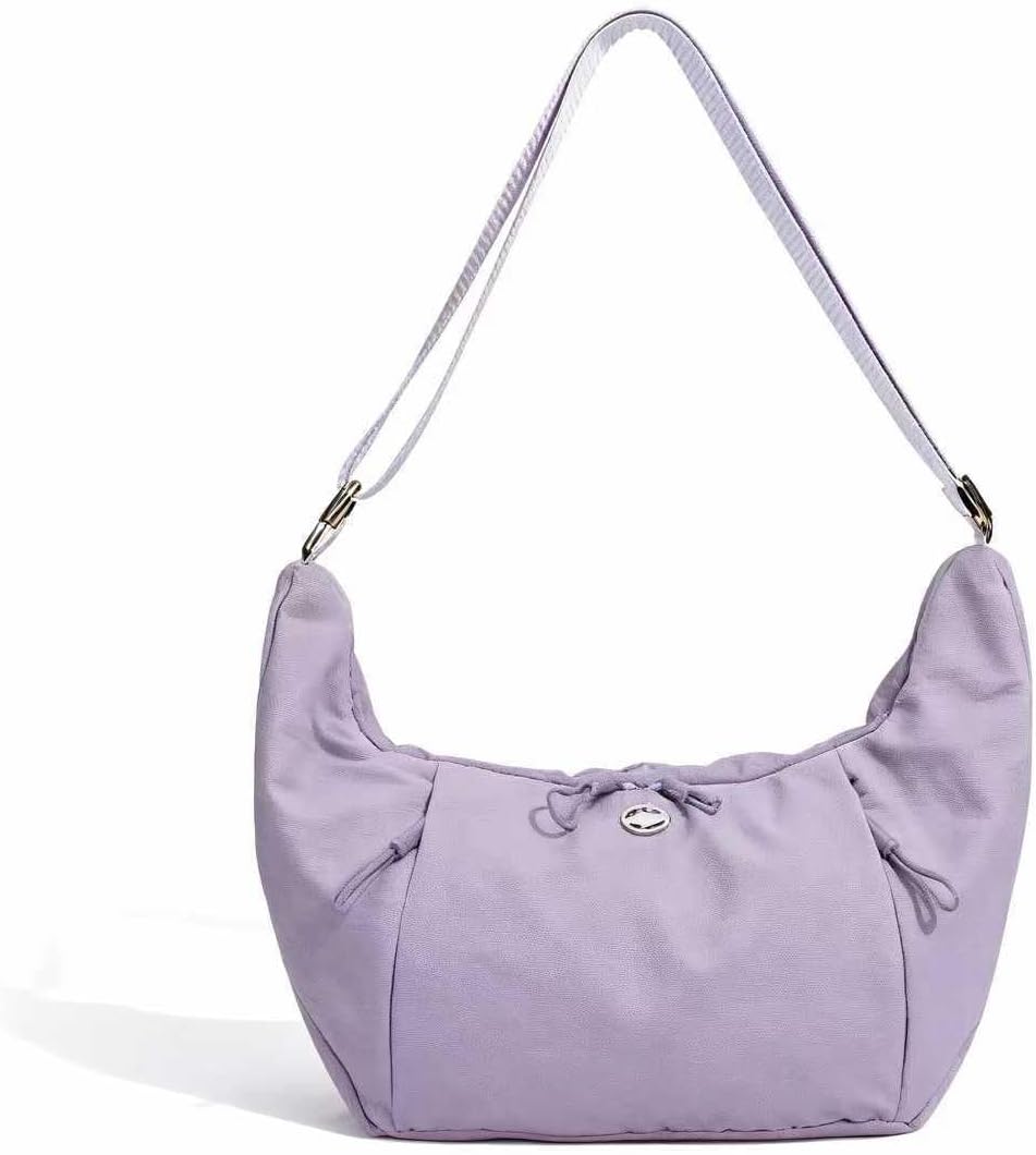 Haneulbit Crossbody Bag, Waterproof Nylon, Adjustable Shoulder Bag, Large Capacity (Black)