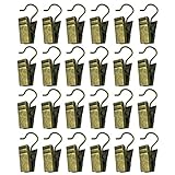 ＫａｉＹｉカーテンクリップ ステンレス カーテンクリップ フック 26個セット挟む力強い アンティーク風ブロンズカラー