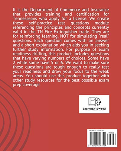 Tennessee Fire Extinguisher Technician Exam Self Practice Review Questions