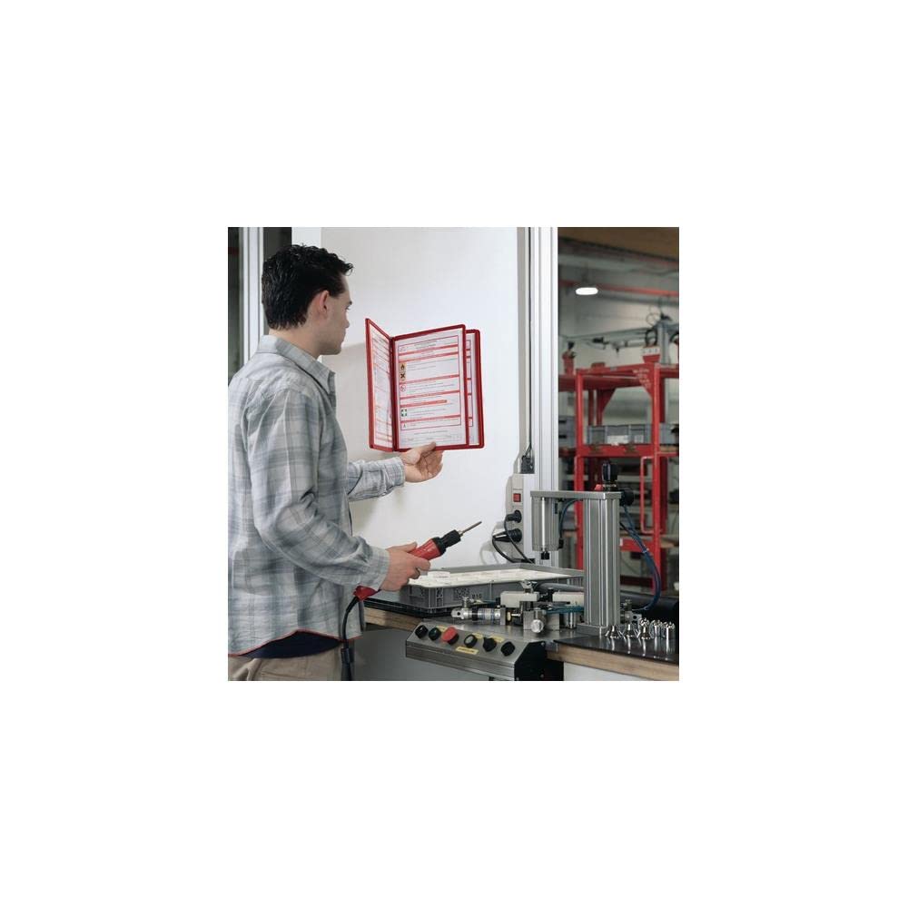 Durable Wand-Sichttafelsystem (Vario Wall 5, mit 5 Sichttafeln A4) rot, 555103