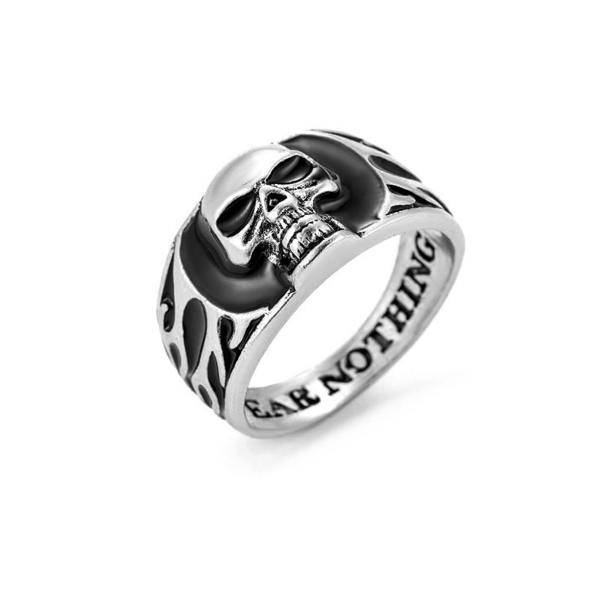 Skull Head Ring, Gothic Skull Ring for Men, Norse Viking Skull Ring Halloween Skull Jewelry, Demon Skull Ring Hip Hop Skeleton Band Ring Punk Rock Pirate Skull Ring for mens