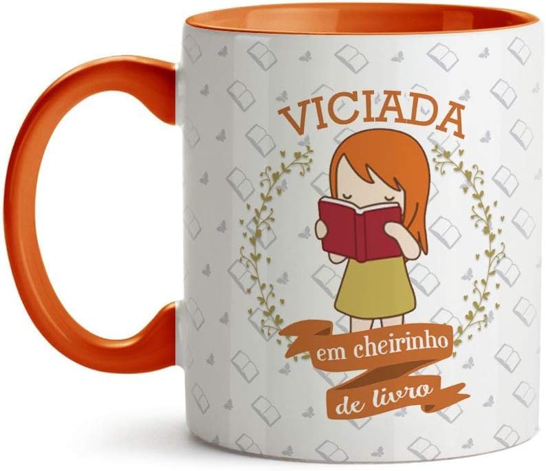 *Caneca Frase - Cheirinho De Livro*