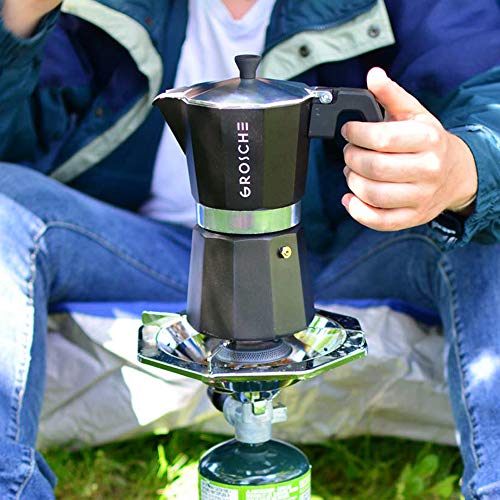 Image of GROSCHE Milano Stovetop Espresso Maker Moka Pot 9 espresso Cup 15.2oz Black