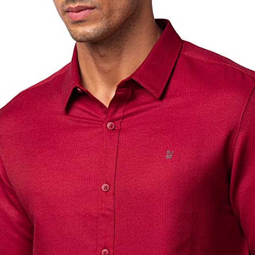 Image of Spykar Men's Slim Fit N /A Full Sleeve Solid Casual Shirts