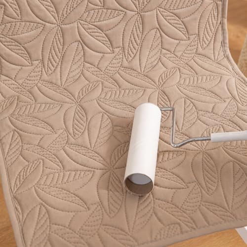 Image of HOMETHREADS Non-Slip Chair Cover-Universal Fit for Kitchen & Dining Chairs-Cushioned Comfort - Stylish Machine Washable Seat Cover -145x45Cm (Beige, Pack of 2)