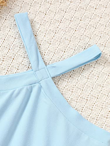 WDIRARA Toddler Girl's Crisscross Sleeveless Halter Neck Flared Hem A Line Dress3