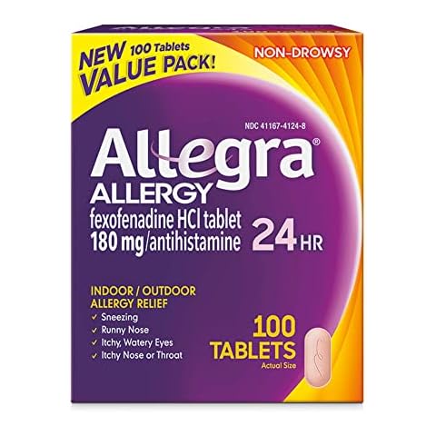 Allegra 24HR Adult Non-Drowsy Antihistamine Tablets, 24-Hour Allergy Relief, 180 mg Cover