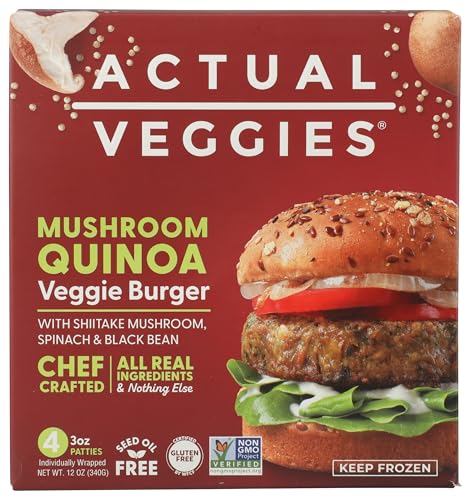 Actual Veggies Mushroom Quinoa Veggie Burger, 12oz