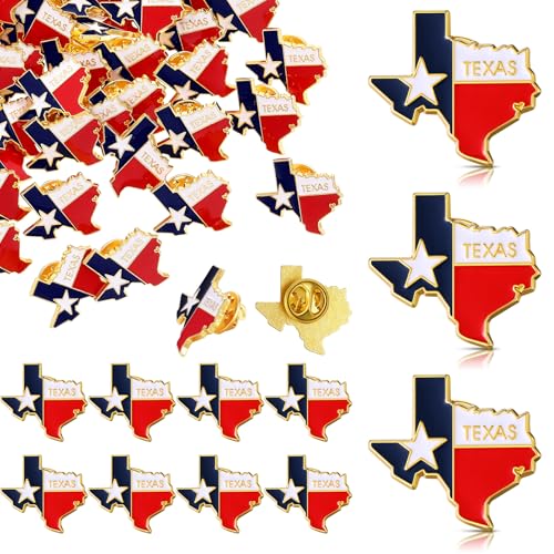 Image of Landical 50 /80 Pcs Texas Pin Bulk State Shape Flag Texas Souvenir Gift Us American Flag Lapel Pin for Patriotic Traveler