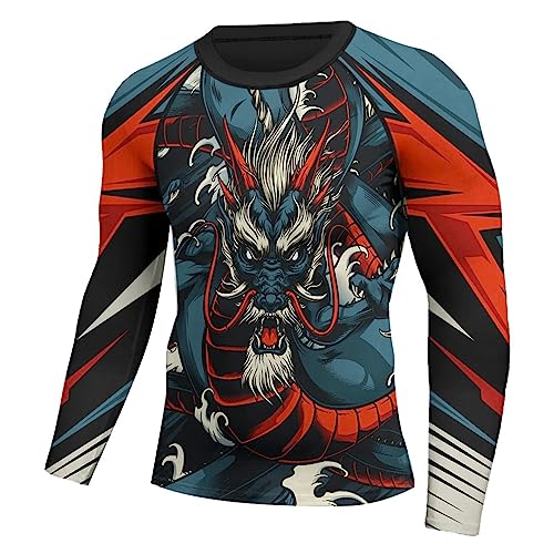 Dragon Men's Long Sleeve Compression Shirt - Rash Guard for Outdoor Sports and Water Activities Birthday Gift2