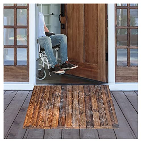 Rampe de fauteuil roulant antidérapante en bois pour sécuriser le seuil de porte