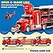 JOYIN 25 in 1 Fire Truck Vehicle Toy Set with Sounds and Lights, Fire Engine Vehicles in Carrier Truck, Mini Rescue Emergency Car Toy, Christmas Birthday Gifts for Over 3 Years Old Boys