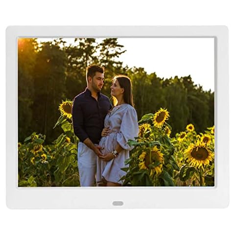 Digital Picture Frames, Electronic Photo Frame 1024 x 768 HD IPS Screen Photo/Music/Video Player/Calendar/Alarm Clock with Remote Control, Supports USB or SD Card 8.7 Inches Cover