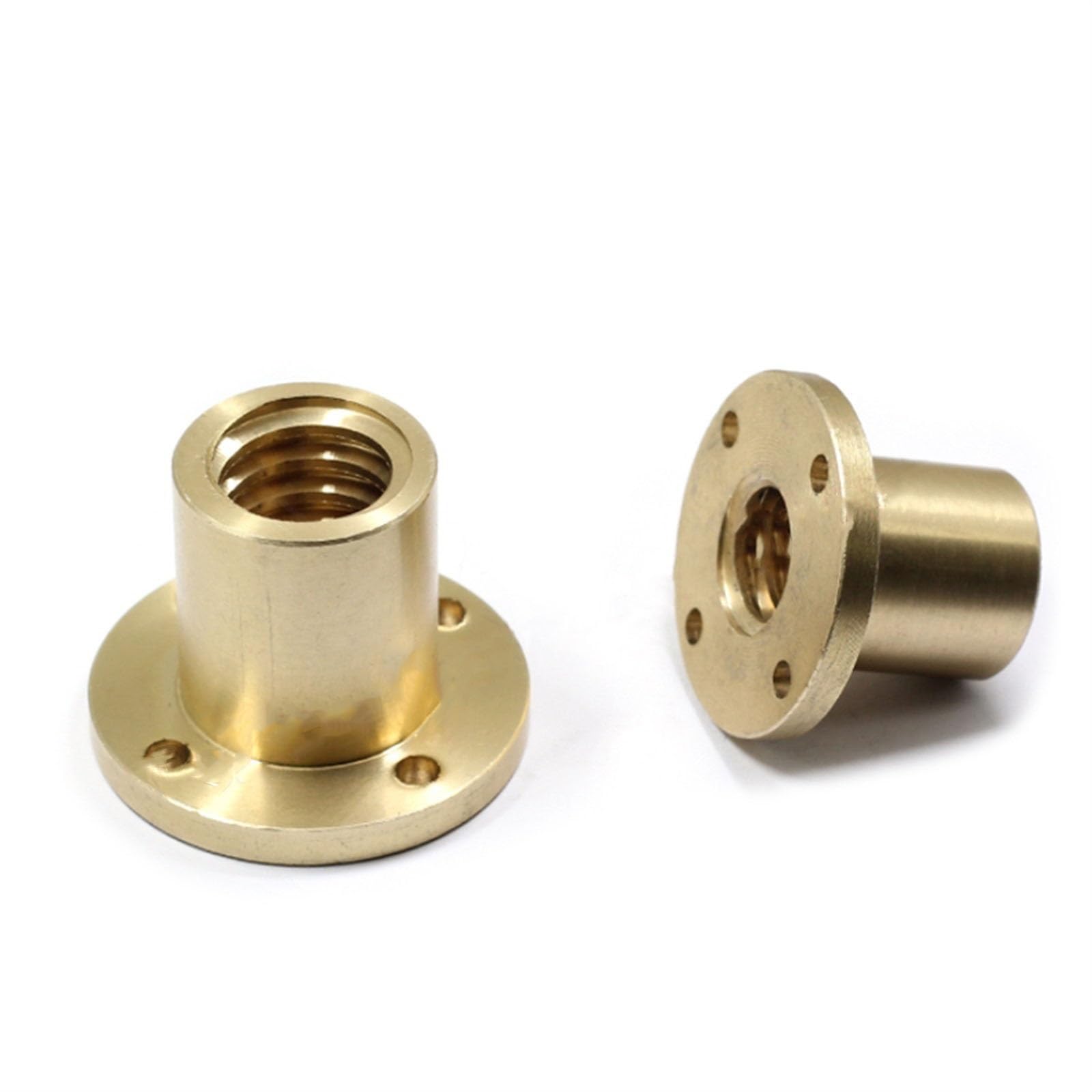 Geflanschte Spindelmutter trapezförmig, Trapezgewindeflanschmutter aus Messing for Leitspindeln, T10-T40, Steigung 2-8 mm(Left Thread,T40 Pitch 6mm)