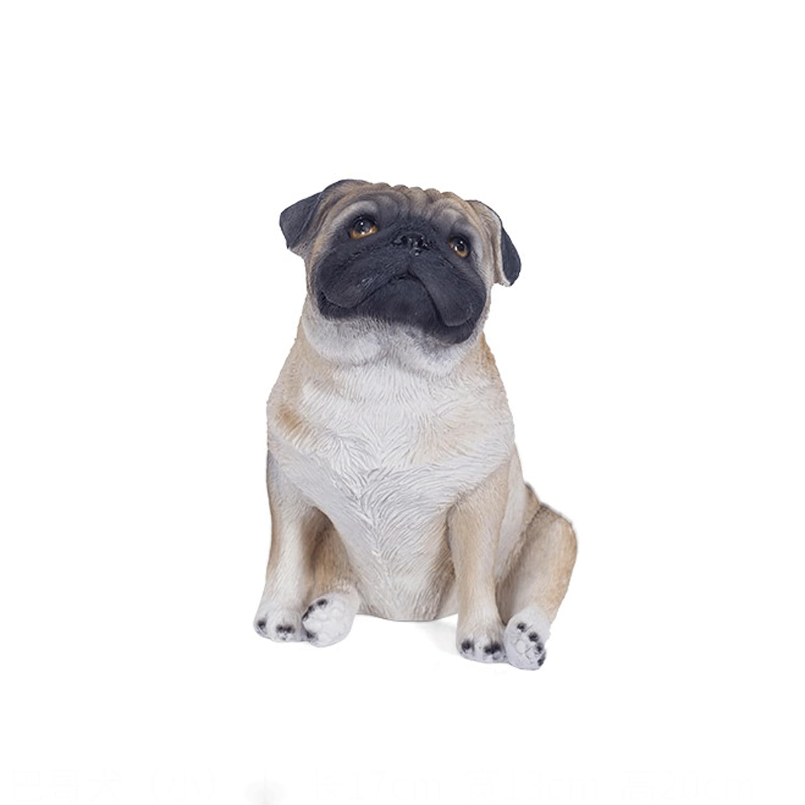 Rich Iron Garden Statues Realistic Lifelike Adorable Sitting Pug Dog Statue 8"/13" Tall Pet Pal Pugs Puppy Pup Dog Breed Collectible Resin Decor Figurine Yard Ornaments Decor