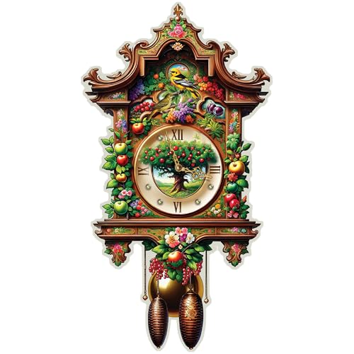 WOODEN.CITY Puzzle in legno da 400 pezzi, orologio a cucù da giardino, con 25 pezzi a forma di natura, 31,8 x 58,4 cm, progettato e realizzato in UE